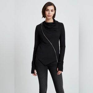 MARELLA Black Asymmetrical Turtleneck Sweater